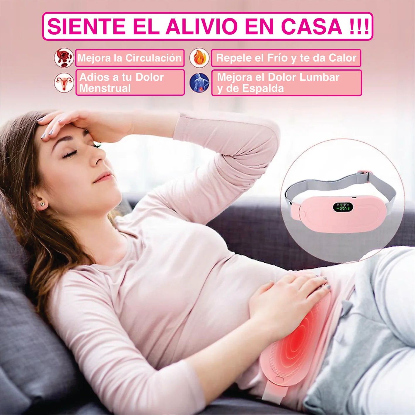 Cinturon Masajeador Termico Para Colicos